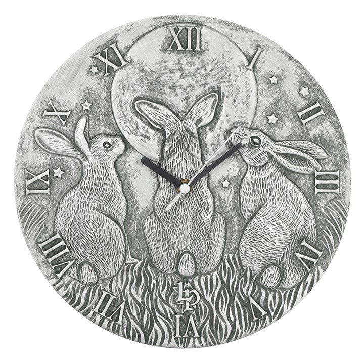 Silver Effect Terracotta Moon Shadows Clock by Lisa Parker | Inspired Creative Gifts | UK Supplier
