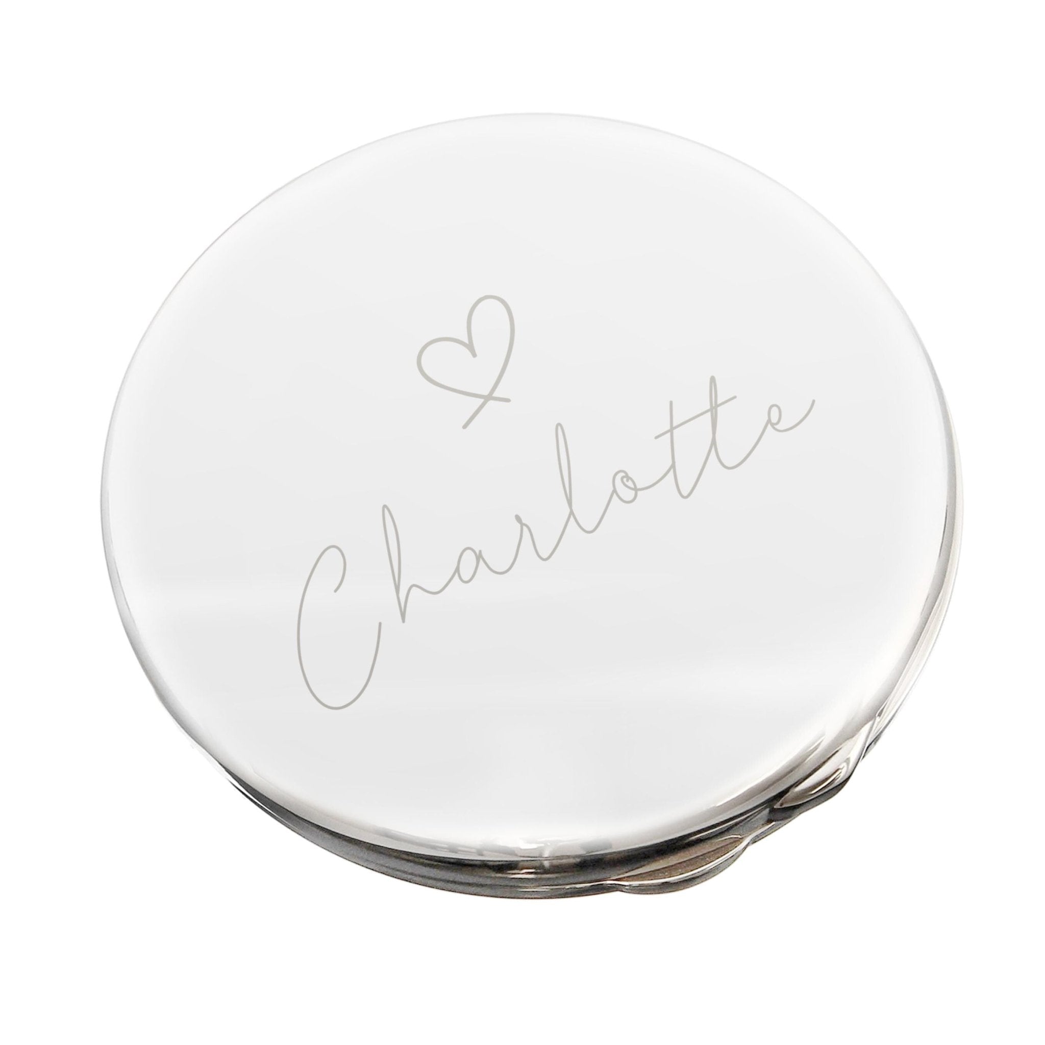 Silver Heart Compact Mirror | Personalized Gift for Special Occasions | Inspired Creative Gifts