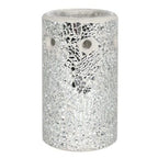 Silver Pillar Crackle Glass Oil Burner and Wax Warmer | Inspired Creative Gifts | UK Supplier