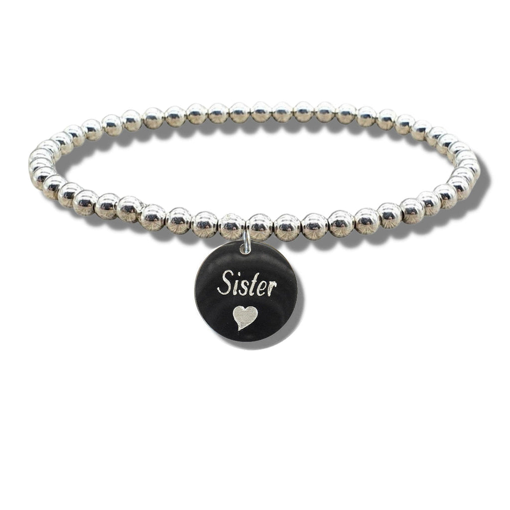 Sister Disc Bracelet & Heart Symbol | Womans Bracelet | Inspired Creative Gifts