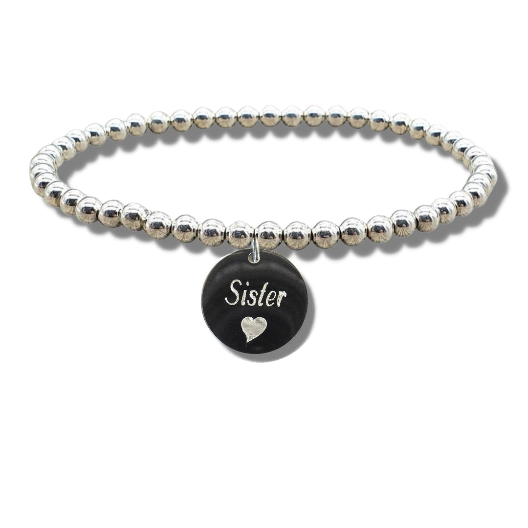 Sister Disc Bracelet & Heart Symbol | Womans Bracelet | Inspired Creative Gifts