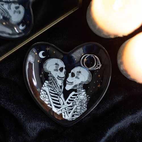 Skeleton Couple Heart Trinket Dish | Inspired Creative Gifts | UK Supplier