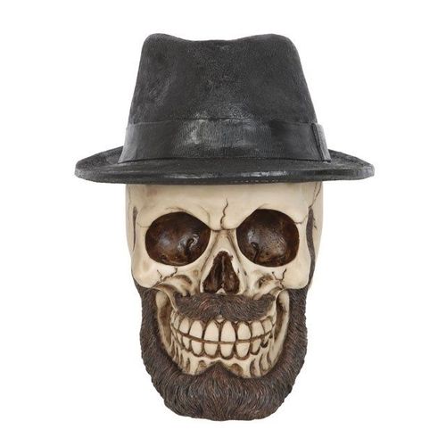 Skull Ornament with Trilby Hat | Inspired Creative Gifts | UK Supplier