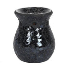 Small Black Crackle Glass Oil Burner and Wax Warmer | Inspired Creative Gifts | UK Supplier