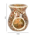 Small Brown Crackle Oil Burner and Wax Warmer | Inspired Creative Gifts | UK Supplier