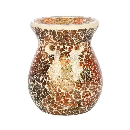 Small Brown Crackle Oil Burner and Wax Warmer | Inspired Creative Gifts | UK Supplier
