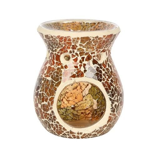 Small Brown Crackle Oil Burner and Wax Warmer | Inspired Creative Gifts | UK Supplier