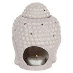 Small Grey Buddha Head Oil Burner | Inspired Creative Gifts | UK Supplier