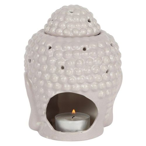 Small Grey Buddha Head Oil Burner | Inspired Creative Gifts | UK Supplier