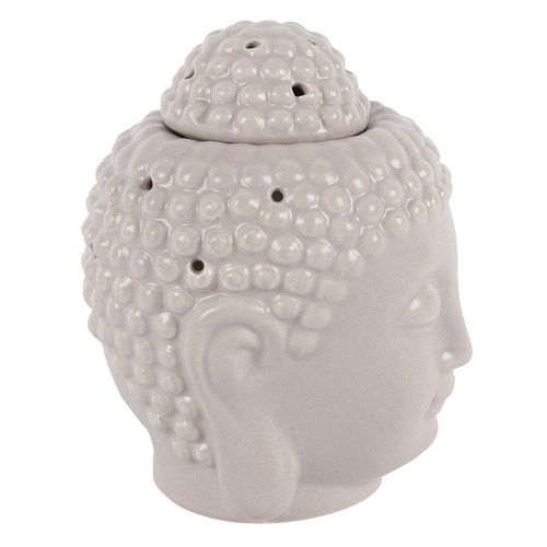 Small Grey Buddha Head Oil Burner | Inspired Creative Gifts | UK Supplier