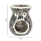 Small Gunmetal Grey Crackle Oil Burner and Wax Warmer | Inspired Creative Gifts | UK Supplier