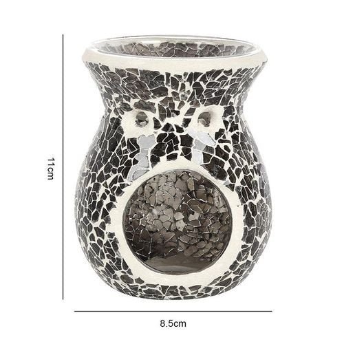 Small Gunmetal Grey Crackle Oil Burner and Wax Warmer | Inspired Creative Gifts | UK Supplier