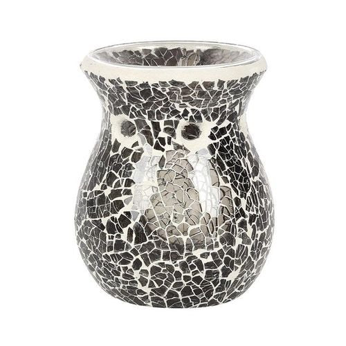 Small Gunmetal Grey Crackle Oil Burner and Wax Warmer | Inspired Creative Gifts | UK Supplier