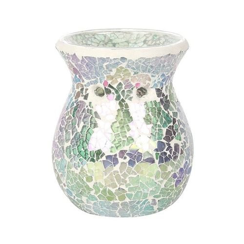 Small Light Blue Iridescent Crackle Oil Burner and Wax Warmer | Inspired Creative Gifts | UK Supplier