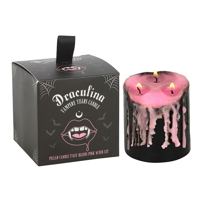 Small Pink Vampire Tears Pillar Candle | Inspired Creative Gifts | UK Supplier
