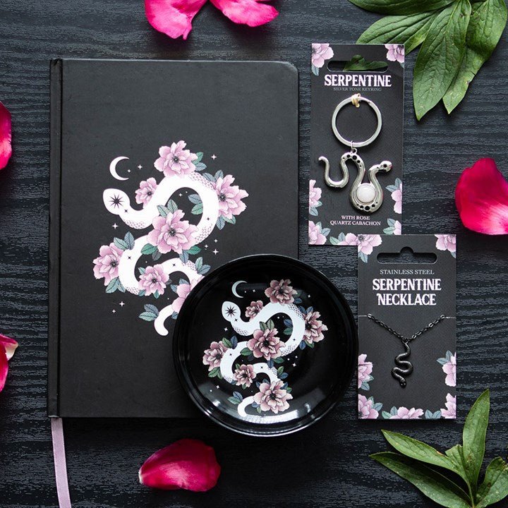 Snake Keyring with Rose Quartz Crystal | Inspired Creative Gifts