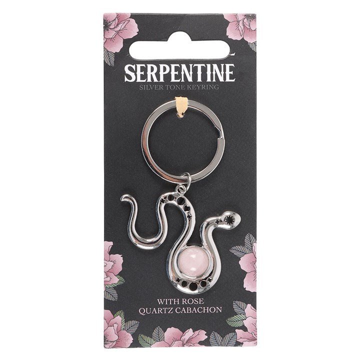 Snake Keyring with Rose Quartz Crystal | Inspired Creative Gifts
