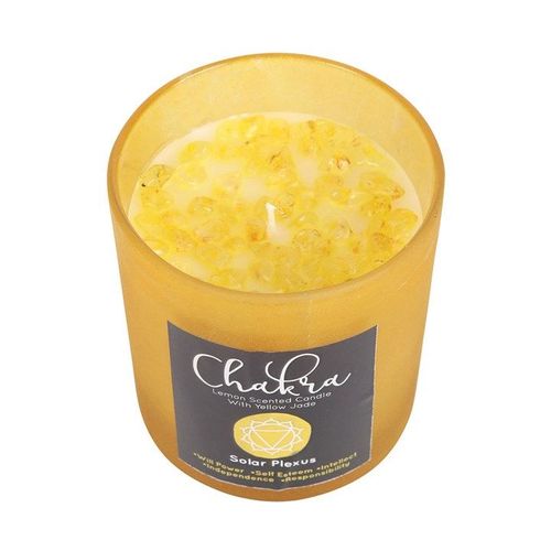 Solar Plexus Chakra Lemon Crystal Chip Candle | Inspired Creative Gifts | UK Supplier