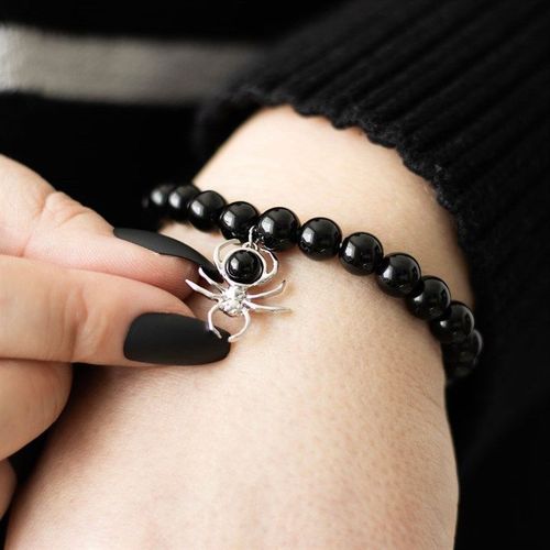 Spider Black Obsidian Beaded Bracelet | Inspired Creative Gifts | UK Supplier