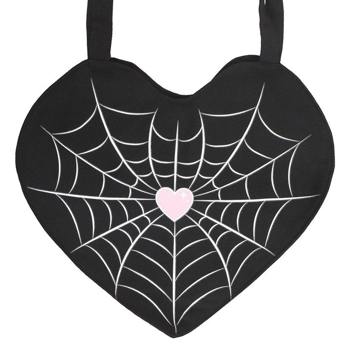 Spiderweb Heart Satin Tote Bag | Inspired Creative Gifts | UK Supplier