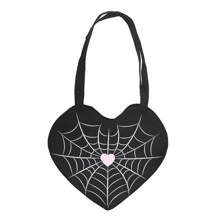 Spiderweb Heart Satin Tote Bag | Inspired Creative Gifts | UK Supplier