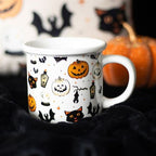 Spooky Cat and Pumpkin Print Mug | Inspired Creative Gifts | UK Supplier