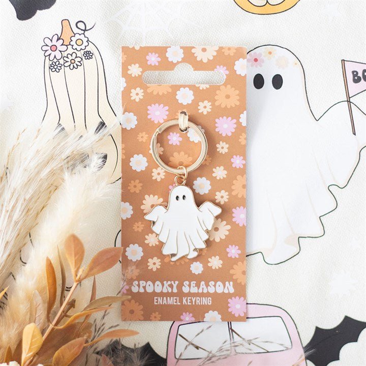 Spooky Season Groovy Ghost Keyring | Inspired Creative Gifts | UK Supplier