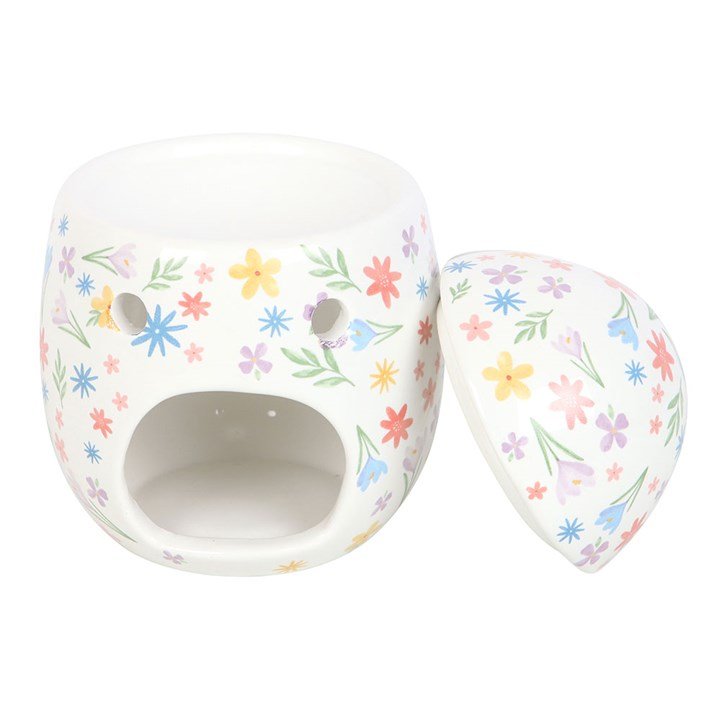 Spring Floral Print Egg Oil Burner and Wax Warmer | Inspired Creative Gifts | UK Supplier