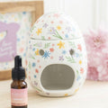 Spring Floral Print Egg Oil Burner and Wax Warmer | Inspired Creative Gifts | UK Supplier