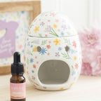 Spring Floral Print Egg Oil Burner and Wax Warmer | Inspired Creative Gifts | UK Supplier