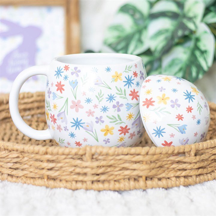 Spring Floral Print Egg Shaped Mug | Inspired Creative Gifts