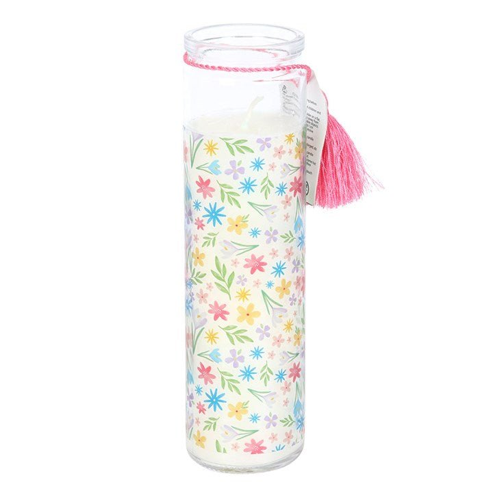Spring Floral Print Fresh Linen Tube Candle | Inspired Creative Gifts | UK Supplier
