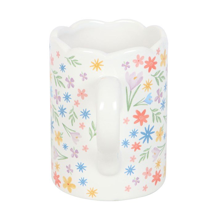 Spring Floral Print Scalloped Mug | Inspired Creative Gifts