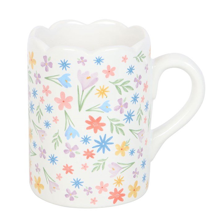 Spring Floral Print Scalloped Mug | Inspired Creative Gifts | UK Supplier