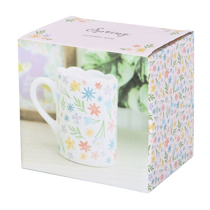Spring Floral Print Scalloped Mug | Inspired Creative Gifts