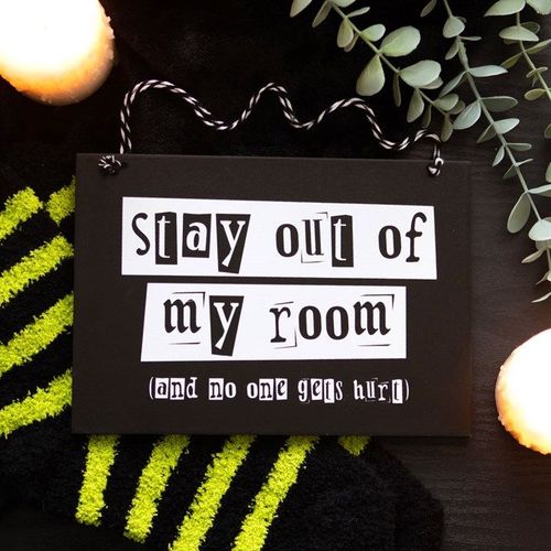 Stay Out of My Room Hanging Sign | Inspired Creative Gifts | UK Supplier