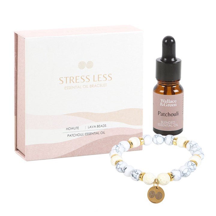 Stress Less Howlite Crystal Essential Oil Bracelet | Inspired Creative Gifts | UK Supplier