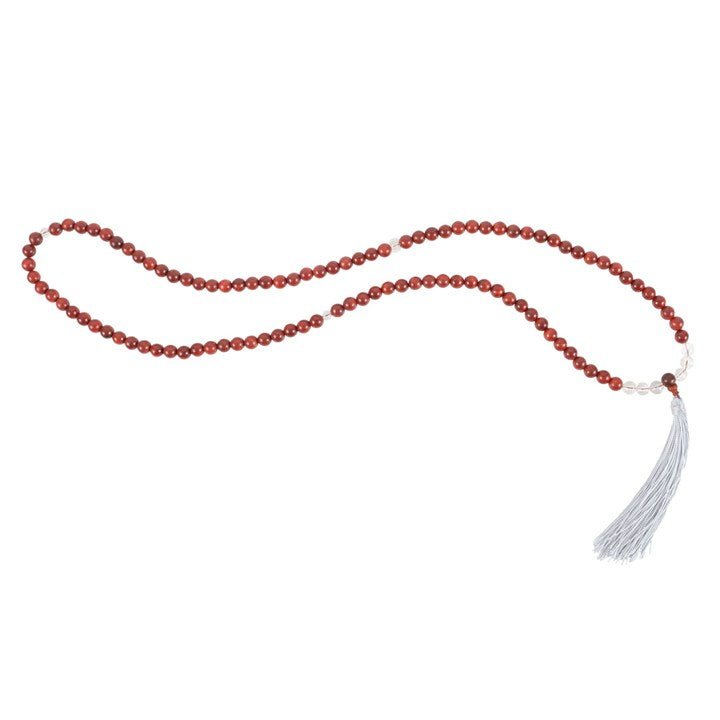 Stress Less Rosewood & Clear Quartz Mallah Necklace | Inspired Creative Gifts | UK Supplier