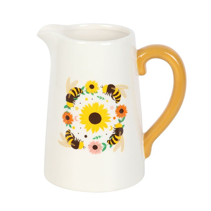 Summer Bee and Sunflower Ceramic Flower Jug | Inspired Creative Gifts | UK Supplier
