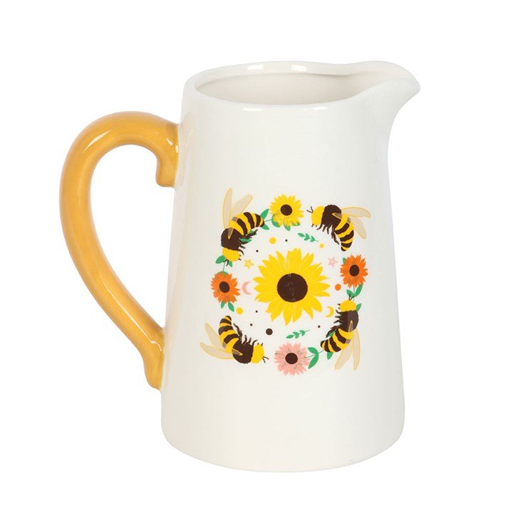 Summer Bee and Sunflower Ceramic Flower Jug | Inspired Creative Gifts | UK Supplier