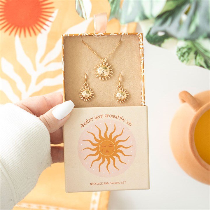 Sun Earring and Necklace Set | Inspired Creative Gifts | UK Supplier