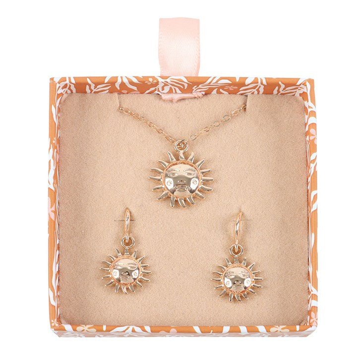Sun Earring and Necklace Set | Inspired Creative Gifts | UK Supplier