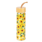 Sunflower Print Glass Water Bottle | Inspired Creative Gifts | UK Supplier