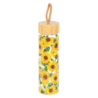 Sunflower Print Glass Water Bottle | Inspired Creative Gifts | UK Supplier