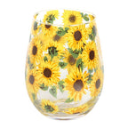 Sunflower Print Stemless Glass | Inspired Creative Gifts | UK Supplier