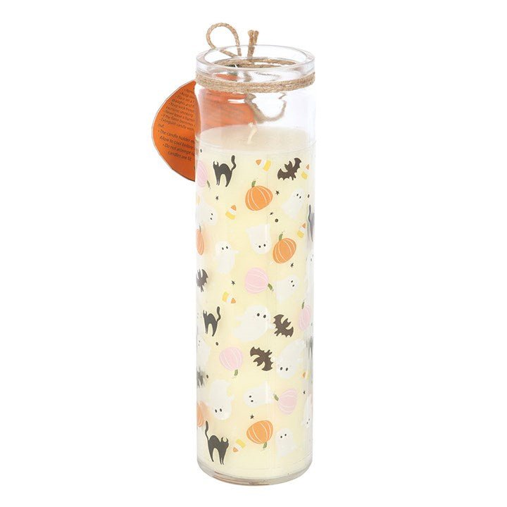 Sweet and Spooky Print Candy Corn Tube Candle | Inspired Creative Gifts | UK Supplier