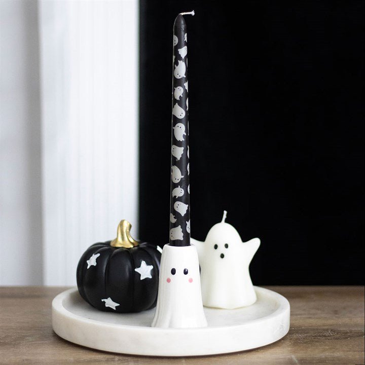 Sweet Ghost Candle Holder with Taper Candle | Inspired Creative Gifts | UK Supplier