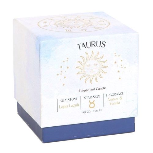 Taurus Amber & Vanilla Gemstone Zodiac Candle | Inspired Creative Gifts | UK Supplier