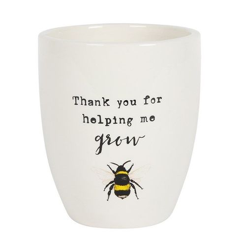 Thank You For Helping Me Grow Ceramic Plant Pot | Inspired Creative Gifts | UK Supplier