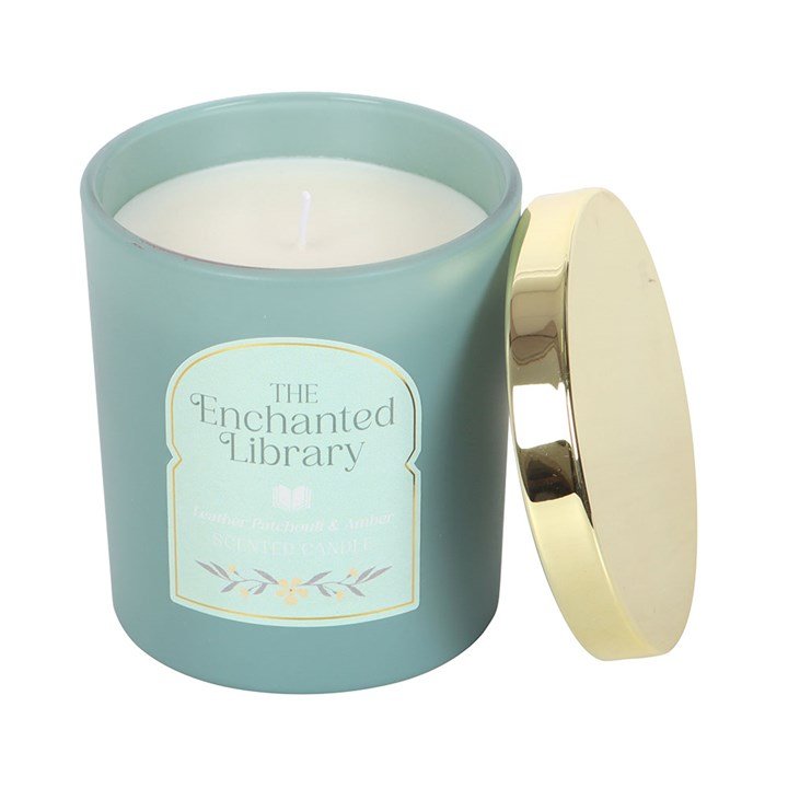 The Enchanted Library Leather, Patchouli & Amber Candle | Inspired Creative Gifts | UK Supplier